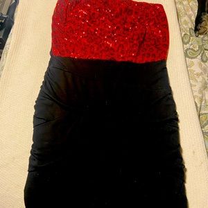 Red Leopard Sequin Dress